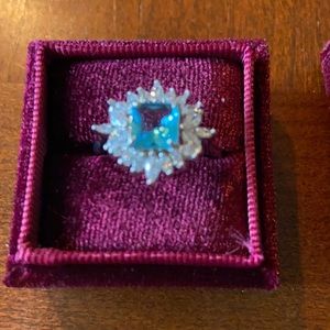 Bomb party Aqua blue topaz ring size 9 new